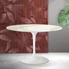 Tavolinë e rrumbullakët Saarinen Tulip H 74 cm në ngjyrë Florim Calacatta Gold Qeramikë Mat - Scarlet Viadurini