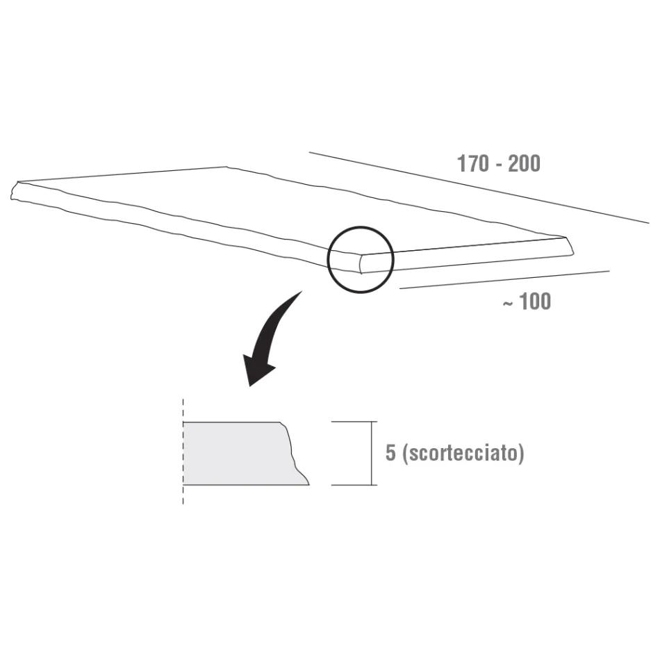 Tavolinë ngrënieje me majë lisi të hequr lëvoren e prodhuar në Itali - Pinocchio Viadurini