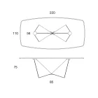 Tavolina e dhomës së ngrënies me Këmbë mat qeramike dhe metalike - Monacco Viadurini