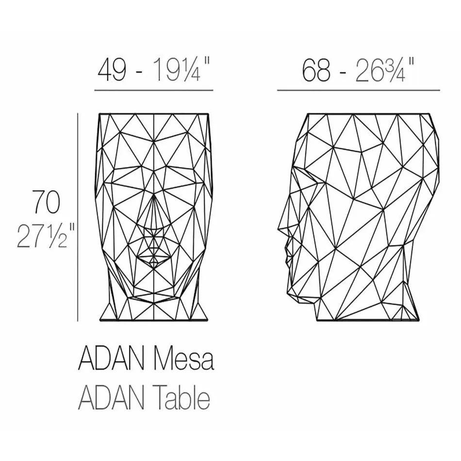 Adan by Vondom design tryezë / stol në natyrë, në polietileni Viadurini