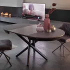 Tavolinë ngrënieje e rrumbullakët e shtrirë në 165 cm me majë qeramike - Pistolero Viadurini