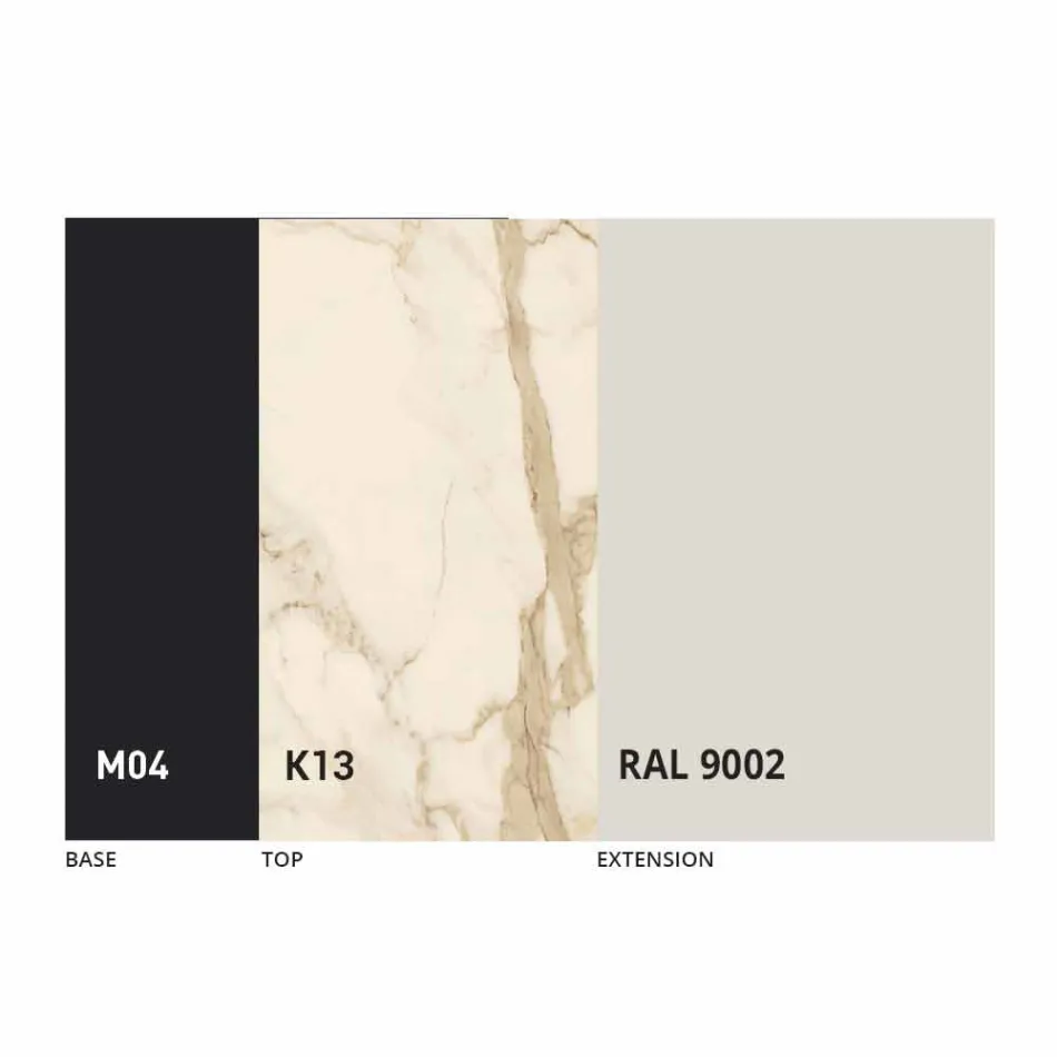 Tavolinë ngrënieje e rrumbullakët e shtrirë në 165 cm me majë qeramike - Pistolero Viadurini