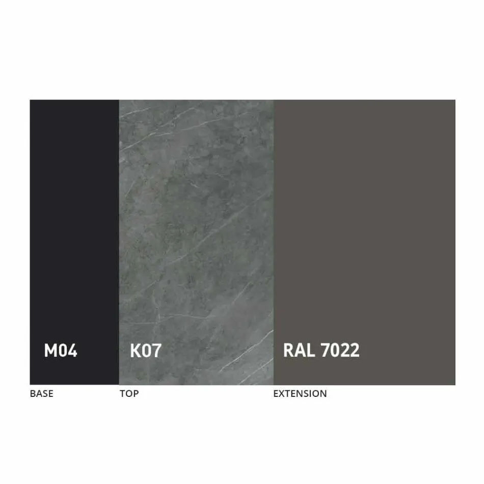 Tavolinë ngrënieje e rrumbullakët e shtrirë në 165 cm me majë qeramike - Pistolero Viadurini