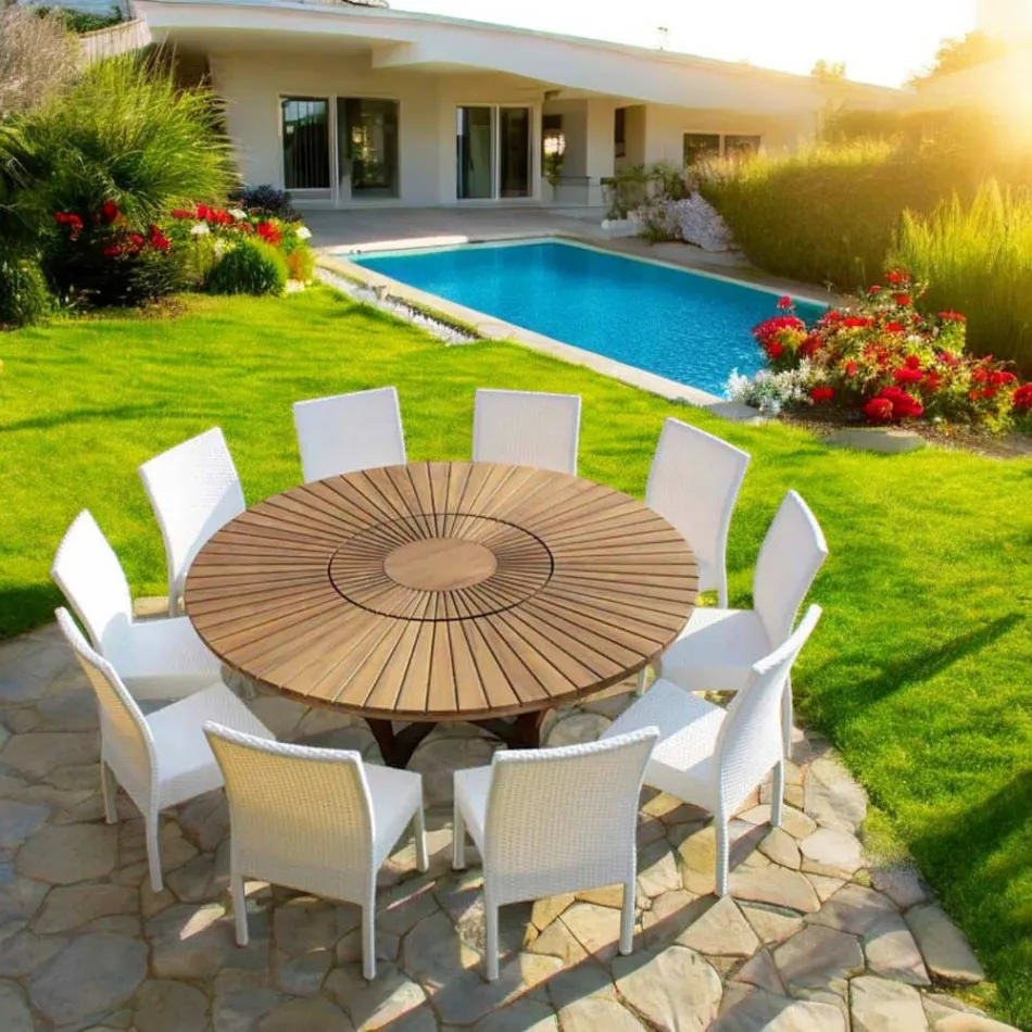 Tavolinë ngrënie e rrumbullakët tryeze Real Table Viadurini