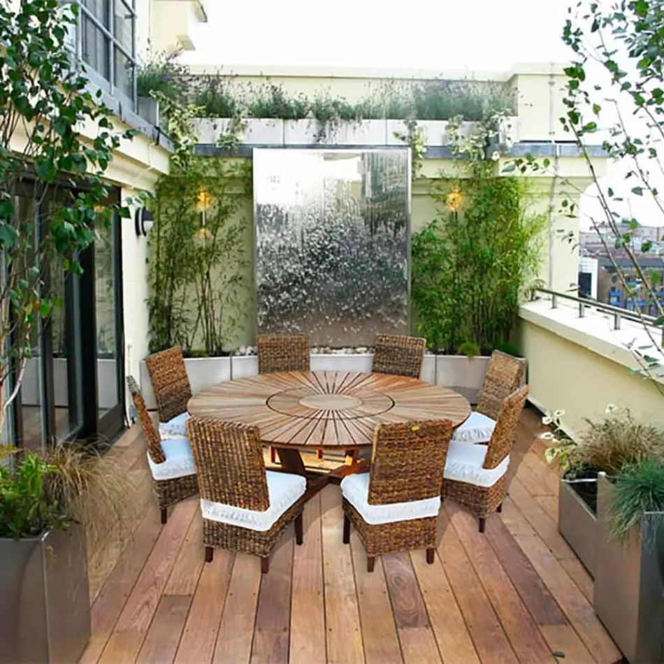 Tabela e rrumbullakët ngrënie e rrumbullakët e brendshme / e jashtme Tabela e vërtetë, dizajn modern Viadurini