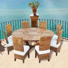 Tabela e rrumbullakët ngrënie e rrumbullakët e brendshme / e jashtme Tabela e vërtetë, dizajn modern Viadurini