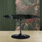 Tavolinë Tulipani Eero Saarine H 73 me majë të rrumbullakët në Mermer Alpi jeshil Viadurini