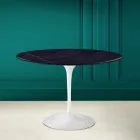 Tavolinë tulipani Eero Saarinen H 73 në qeramike Noir Laurent Made in Italy - Scarlet Viadurini
