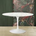 Tavolinë Tulip Eero Saarinen H 73 në mermer Carrara Made in Italy - Scarlet