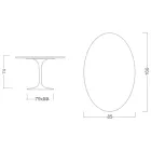 Tavolinë tulipani Eero Saarinen H 73 Oval në qeramikë Calacatta Michelangelo - Scarlet Viadurini