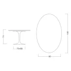 Tavolinë Tulip Eero Saarinen H 73 Ovale në Qeramikë Diamond Cream Prodhuar në Itali - Scarlet Viadurini