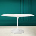 Tavolinë ovale Tulip Eero Saarinen H 73 me krem diamanti qeramik Made in Italy - Scarlet
