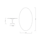 Tavolinë Tulip Eero Saarinen H 73 Ovale në Qeramikë Diamond Cream Prodhuar në Itali - Scarlet Viadurini