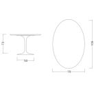 Tavolinë tulipani Eero Saarinen H 73 Oval me krem diamanti qeramik Made in Italy - Scarlet Viadurini