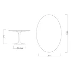 Tavolinë tulipani Eero Saarinen H 73 Oval në Statuario Altissimo Qeramike Prodhuar në Itali - Scarlet Viadurini