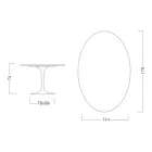 Tavolinë tulipani Eero Saarinen H 73 Oval në Statuario Altissimo Qeramike Prodhuar në Itali - Scarlet Viadurini