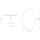 Tavolinë tulipani Eero Saarinen H 73 Oval në Statuario Altissimo Qeramike Prodhuar në Itali - Scarlet Viadurini