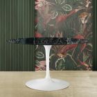 Tavolinë tulipani Eero Saarinen H 73 Oval në Mermer Alpi jeshil Made in Italy - Scarlet Viadurini