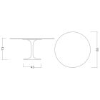 Tavolinë tulipani Eero Saarinen H 73 Qeramike Round in Rem Made in Italy - Scarlet Viadurini