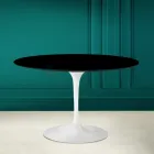 Tabela Tulipani Eero Saarinen H 73 Rrumbullakët në të Zezë Absolute Made in Italy - Scarlet Viadurini