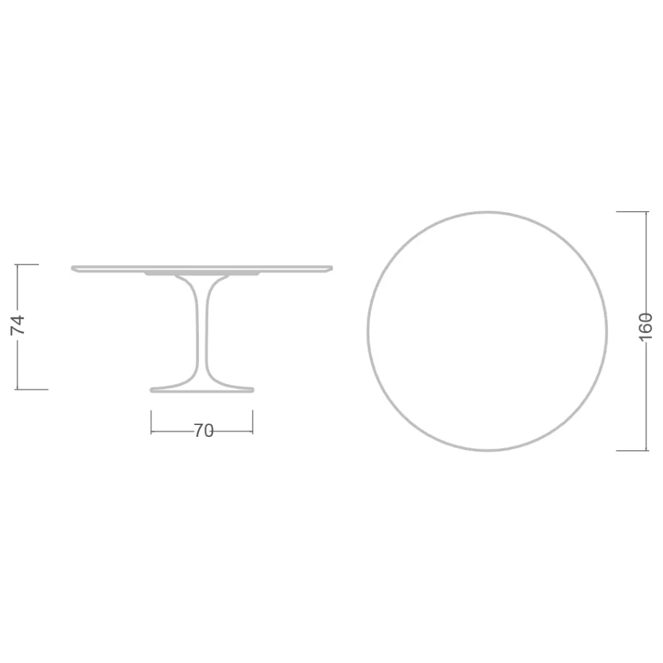 Tavolina e tulipanëve Eero Saarinen H 73 Round in Statuario Altissimo Made in Italy - Scarlet Viadurini