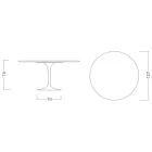 Tavolina e tulipanëve Eero Saarinen H 73 Round in Statuario Altissimo Made in Italy - Scarlet Viadurini