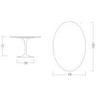 Tavolinë Ovale Tulip Eero Saarinen H 74 në Laminat të Lëngshëm të Bardhë, Prodhuar në Itali - Scarlet Viadurini