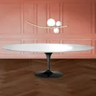 Tavolinë Tulipani Eero Saarinen H 74 Ovale në Laminat të Lëngshëm Prodhuar në Itali - Scarlet Viadurini