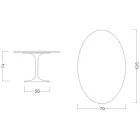 Tavolinë Tulip Eero Saarinen H 74 Ovale në Laminat të Lëngshëm të Zi, Prodhuar në Itali - Scarlet Viadurini