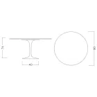 Tabela Tulipani Eero Saarinen H 74 Round in Carrara Marble Statuarietto - Scarlet Viadurini