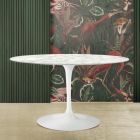 Tavolinë tulipani Saarinen H 73 me majë ovale mermeri Carrara Made in Italy - Scarlet Viadurini