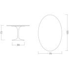 Tavolinë tulipani Saarinen H 73 me majë mermeri ovale Carrara Made in Italy - Scarlet Viadurini