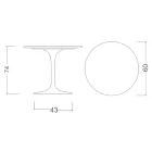 Tavolinë tulipani Saarinen H 73 Statuario Altissimo e rrumbullakët qeramike Made in Italy - Scarlet Viadurini
