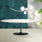 Tavolinë Saarinen Tulip L 74 cm e Zgjerueshme në Qeramikë me Shkëlqim Florim Statuario - Scarlet Viadurini