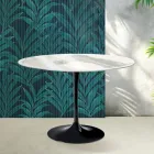 Tavolina Tulip Saarinen H 74 cm ne Florim Statuario Lucido qeramike - Scarlet Viadurini