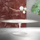 Tavolinë Saarinen Tulip H 74 cm në Matt Florim Statuario Ceramica - Scarlet Viadurini