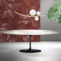 Tavolinë tulipani Saarinen H 74 cm në Matt Florim Statuario Ceramica - Scarlet