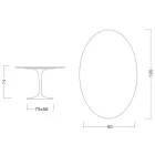 Tavolinë Tulipani Saarinen H 74 Ovale në Mermer Carrara Statuarietto Prodhuar në Itali - Scarlet Viadurini