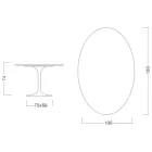 Tavolinë Tulipani Saarinen H 74 Ovale në Mermer Carrara Statuarietto Prodhuar në Itali - Scarlet Viadurini