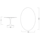 Tavolinë Tulipani Saarinen H 74 Ovale në Mermer Carrara Statuarietto Prodhuar në Itali - Scarlet Viadurini