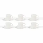 Kupat e çajit në Porcelan të Bardhë Dekoruar 6 copë Dizajn i Shabby - Rafiki Viadurini
