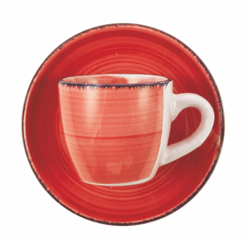 Filxhanë kafeje me tenxhere në enë guri me ngjyra të lyera me dorë 12 copë - Abruzzo Viadurini