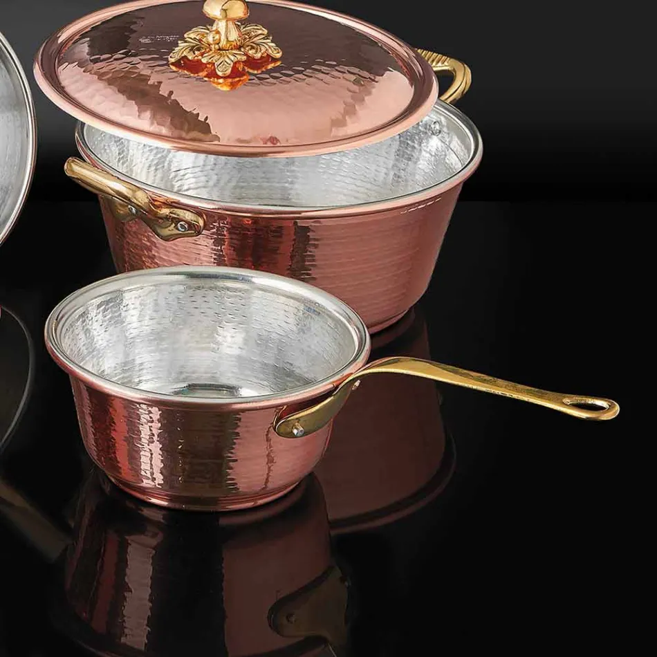 Pan dhe bakër bakri i konservuar me dorë dhe prodhuar në Itali 19 cm - Mariassunta Viadurini