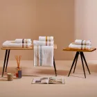 Peshqir dushi pambuku Terry me tufë të dyfishtë në percale pambuku - Serenity Viadurini