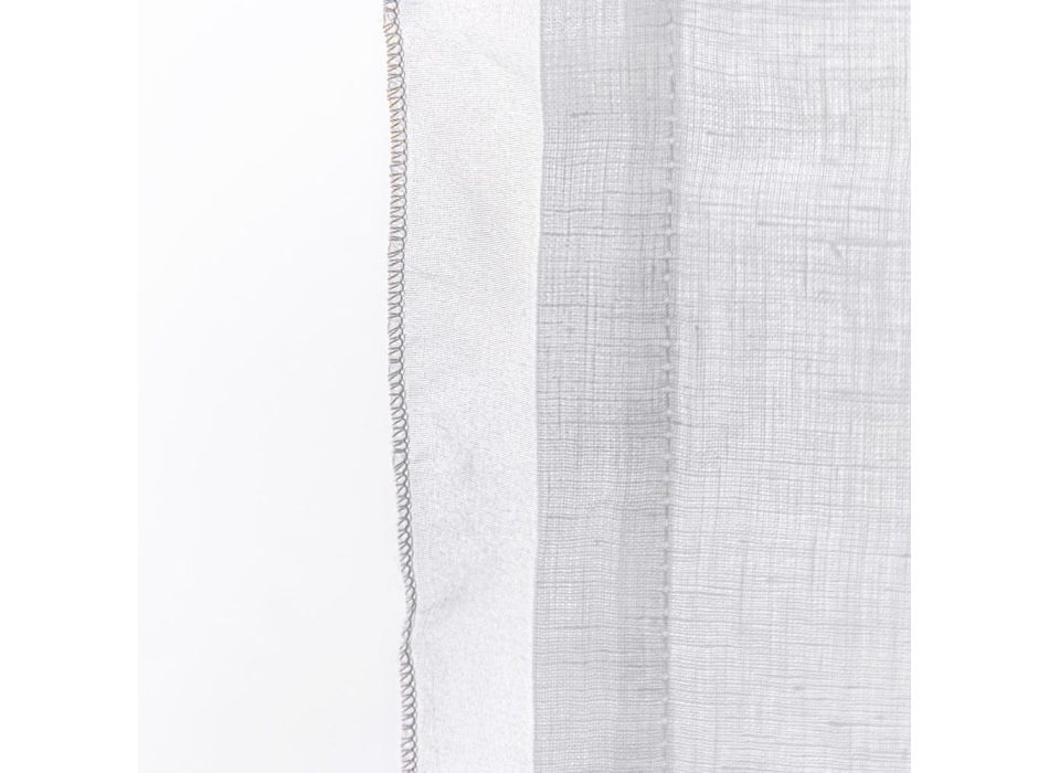 Perde qelqi me garzë prej liri dhe Organza e bardhë dizajn elegant - tapiokë Viadurini
