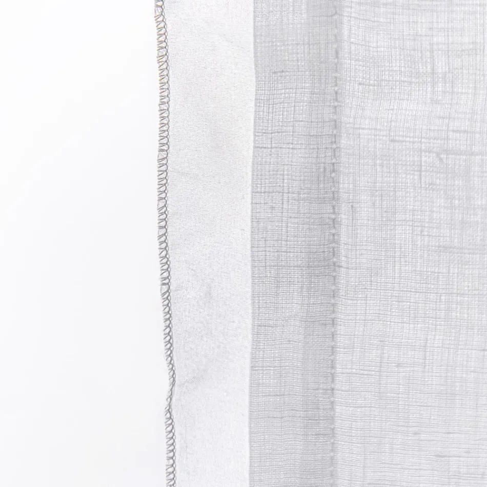 Perde qelqi me garzë prej liri dhe Organza e bardhë dizajn elegant - tapiokë Viadurini