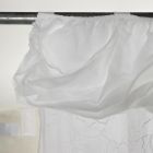 Perde e bardhë në garzë prej liri dhe organza me qëndisje elegante trëndafili - Mariarosa Viadurini