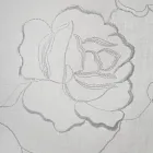 Perde e bardhë në garzë prej liri dhe organza me qëndisje elegante trëndafili - Mariarosa Viadurini