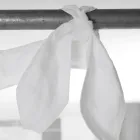 Perde prej liri të bardhë dhe organza me qëndisje elegante italiane - Oceanomare Viadurini