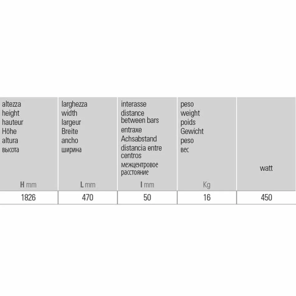 Projektim Vertikal Radiator banjo Kati elektrik 450 Watt - Ottolungo Viadurini